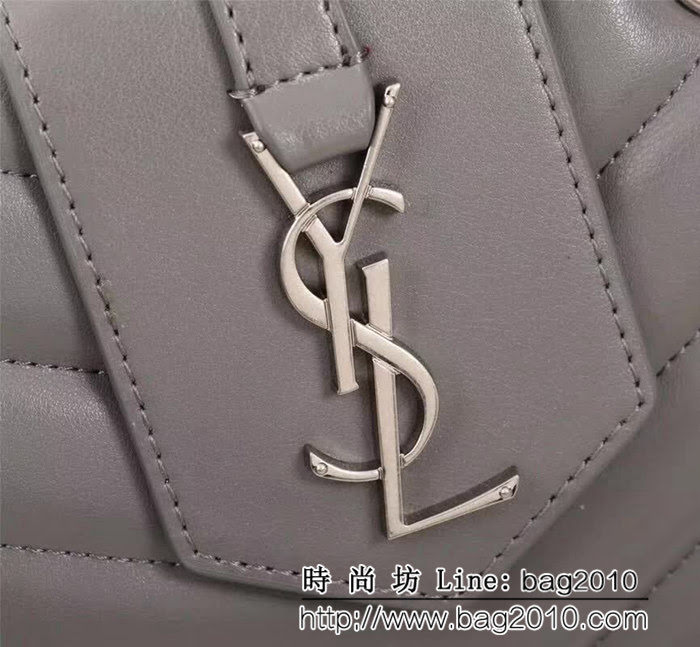 YSL聖羅蘭 爆款 LOULOU小號黑色Y型車線小牛皮時尚購物袋 27795 YAS1059